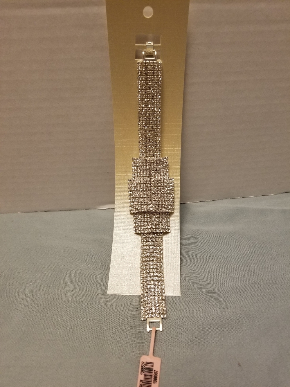Rhinestone Crystal Statement Bracelet - Silver Sparkle
